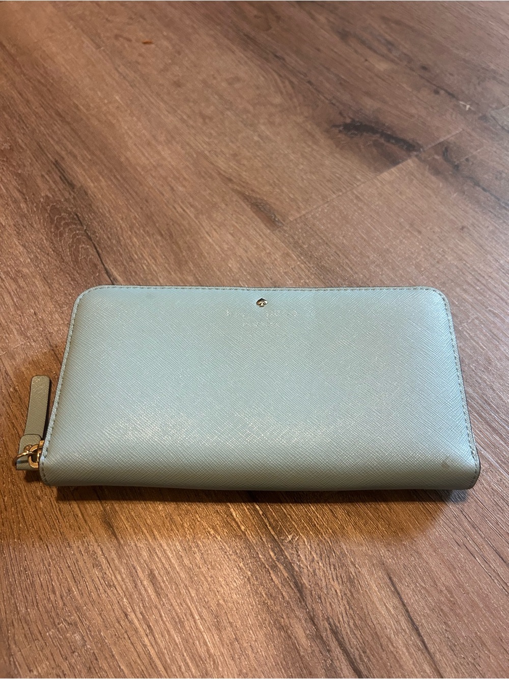Kate Spade Zip-Around Continental Wallet Womens One Size Light Blue Slim